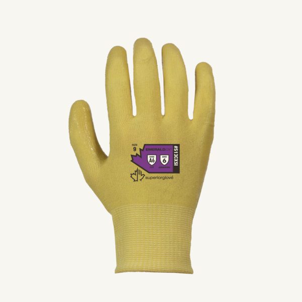 S13CXSI Superior Glove® ParaActiv High Abrasion, Cut-Resistant Non-Marring Work Glove with clear Silicone Palm Coating